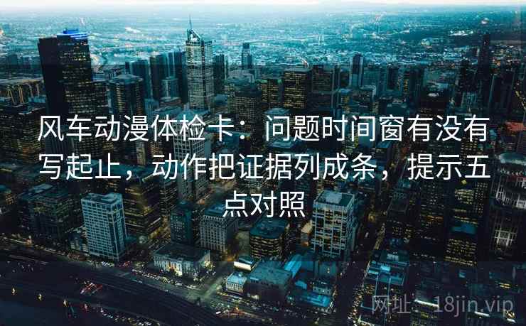 风车动漫体检卡:问题时间窗有没有写起止,动作把证据列成条,提示五点对照
