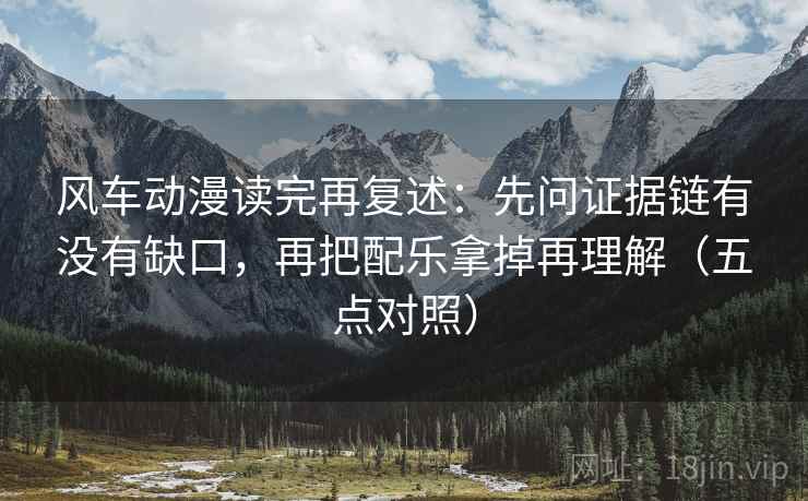 风车动漫读完再复述：先问证据链有没有缺口，再把配乐拿掉再理解（五点对照）  第2张