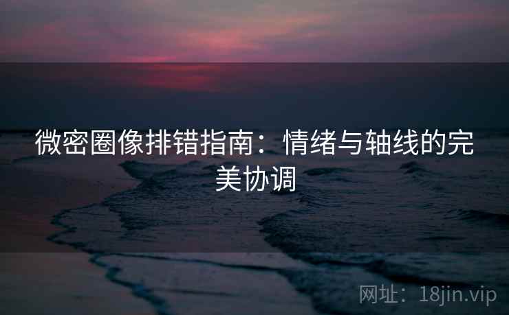 微密圈像排错指南：情绪与轴线的完美协调  第1张